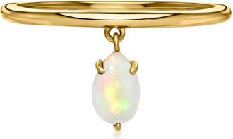 RS Pure by Ross-Simons Opal Charm Ring in 10kt Yellow Gold