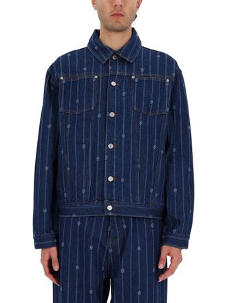 Dr&ocirc;le de Monsieur Indigo Denim Monogramme Jacket