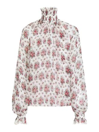 Dolce & Gabbana Blouse With A Floral Print And High Neck