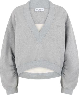 The Attico Cropped Sweater With Balloon Sleeves