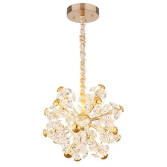 Netlighting Floriella Pendant Gold Colors Crystals Glass Shade LED 3000K