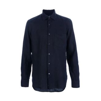Aspesi Zijden & Nylon Shirt - Heren - Casual Overhemden - Blauw - 3XL - Nylon - Overhemden
