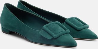Manolo Blahnik Maysale suede ballet flats