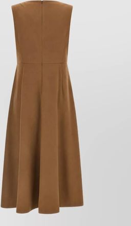Max Mara wool curva sleeveless v-neck midi dress
