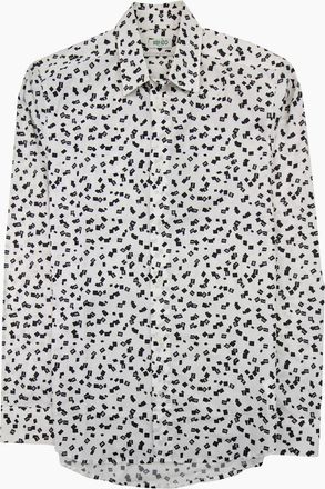 Kenzo Mens Kenzo All Over Print Letter Print Slim Fit Shirt White - Size: Regular/38