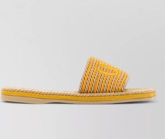 Chlo&eacute; raffia flat sandals