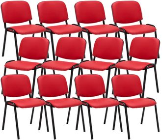 Clp Clp - Pack De 12 Sillas Confidente Ken En Simil Cuero Rojo