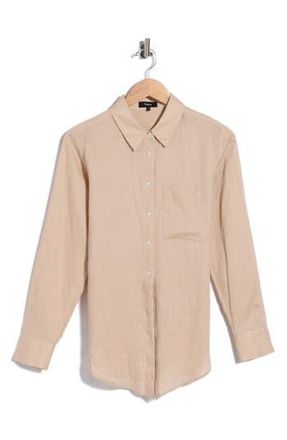 Theory Hekanina Linen Blend Button-Up Shirt in Light Desert at Nordstrom Rack, Size X-Large