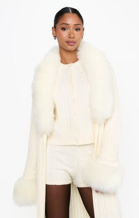 Show me your Mumu Stormi Cardigan in Snow Cable Knit at Nordstrom, Size Medium