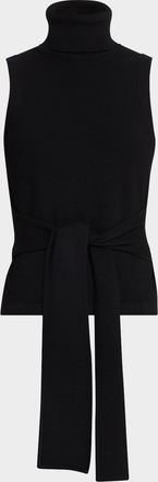 Toccin Celeste Sleeveless Turtleneck Top