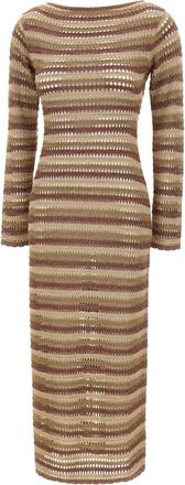 MC2 Saint Barth Knitted Dresses, female, Brown, Size: M Robyn Long Dress