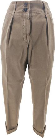 PESERICO Chinos - Dames - Chinos - Bruin - XL - Katoen - Broeken
