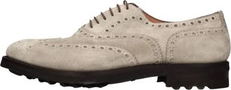Santoni Su&egrave;de Schoenen met Veters - Heren - Veterschoenen - Beige - 42 1/2 EU - Su&egrave;de - Schoenen