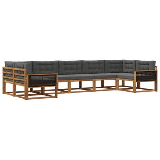 vidaXL Conjunto De Sof&aacute;s De Exterior 7 Pcs Natural Y Antracita Vidaxl