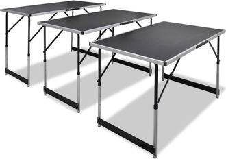 vidaXL Mesas De Empapelar Plegables De Altura Ajustable 3 Unidades Vidaxl