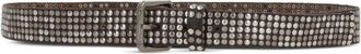 HTC Studded Bruin Leren Riem - Dames - Riemen - Bruin - 90 CM - Leer - Accessoires