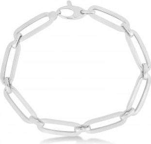 Allurez Large Bombay Paperclip Bracelet 14k White Gold (7mm)