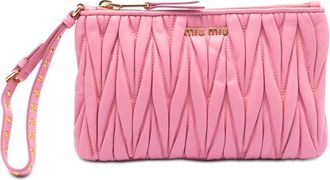 Miu Miu Pre-owned Miu Miu Matelasse Lambskin Leather Clutch V5QLE7V40LXYMBQU