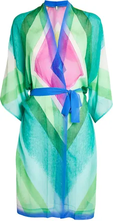 Gottex Diagonal Dreams Open Kimono Swimwear Cover Up Size M