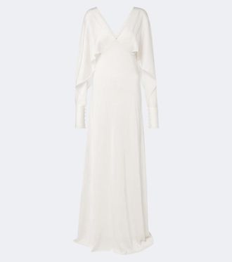 Fendi Draped caped silk gown