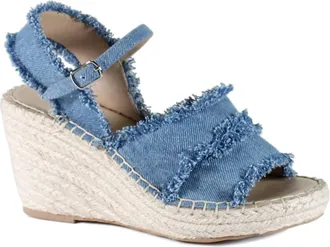 Diba Womens Grants Ville Wedge Sandal In Blue