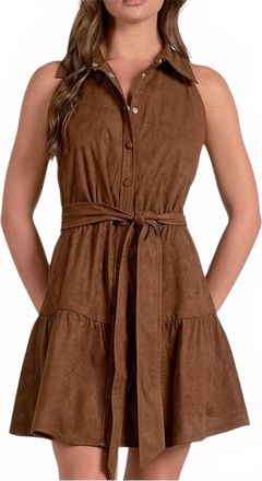 Elan Halter Mini Dress In Chocolat