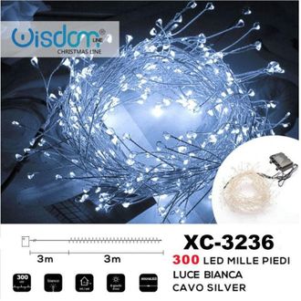 Trade Shop Trade Shop - Catena Luminosa 300 Led Mille Piedi Effetto Ramo Luce Bianca A Batteria Xc-3236