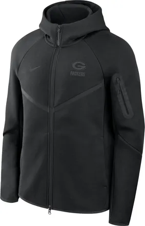 Nike Green Bay Packers Top Billing Tech Fleece Windrunner Nike Mens NFL Full-Zip Hooded Jacket in Black | 05L4912Z7T-R3D