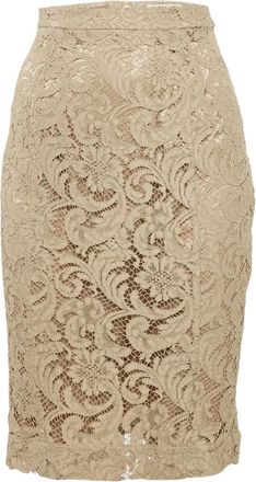 Burberry 2000s kokerrok met kant - Beige