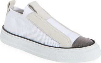Brunello Cucinelli Slip-On Sneaker in C001 Bianco at Nordstrom, Size 6.5Us