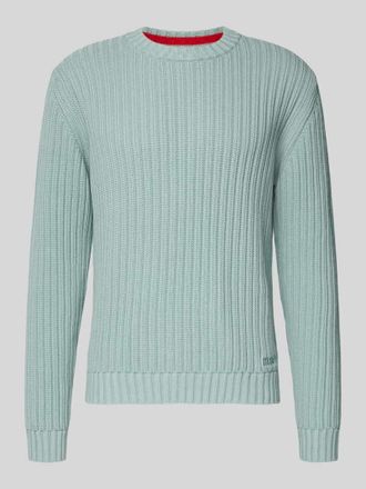 HUGO BOSS Regular Fit Strickpullover aus reiner Baumwolle Modell SRIBBEN_1 in Mint, Größe XXL
