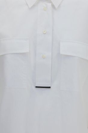 Brunello Cucinelli Womens Cotton Shirt With Monili Details White