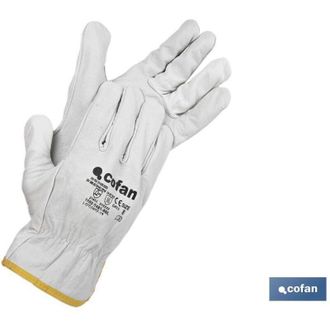 cofan Guante Piel Flor Antical&oacute;rico Talla 8 Caja 12 Unid., Guantes De Piel De B&uacute;falo Con La Normativa Para Riesgos Mec&aacute;nicos Y Riesgos T&eacute;rmicos De Hasta 100