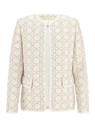 Dior MACROCANNAGE JACKET IN WHITE AND GOLD WOOL BLEND TWEED - Christian Dior - Woman