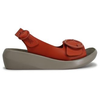 FLY London BERK754FLY Brooklyn Leather Womens Comfort Sandals - Scarlet - Size:UK 6