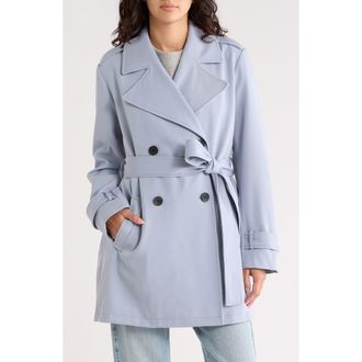 Avec Les Filles Double Breasted Trench Coat in Robin at Nordstrom Rack, Size X-Large