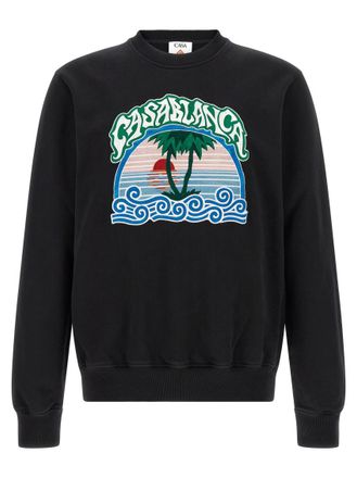Casablanca Black Crew Neck Sweatshirt