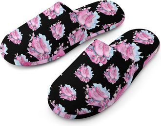 Generic Roller Skates Shoes Watercolor Mens Cotton Slippers Memory Foam Comfort House Shoes Winter Indoor Slipper for Hotel Casa Spa