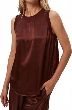 Michael Stars Shay Satin Binding Tank In Espresso