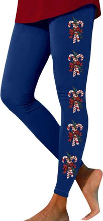 Generic Christmas Leggings for Women UK Funny Xmas Tree Reindeer Wine Glass Snowflake Printed Trendy Holiday Yoga Pants Skinny High Waist Sports Tights Ladies