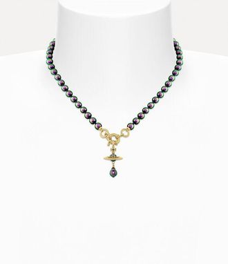 Vivienne Westwood Aleksa Necklace Gold-vitrail-medium-crystal-purple-pearl Gold-vitrail-medium-crystal-purple-pearl Women