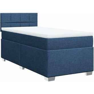 vidaXL Vidaxl - Cama Box Spring Con Colch&oacute;n Tela Azul 80x200 Cm