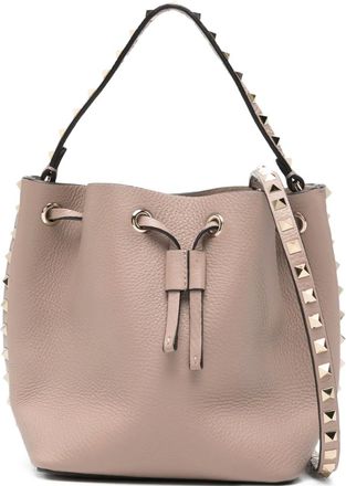 Valentino Garavani Borsa a secchiello Rockstud in pelle - Toni neutri