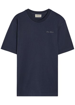 For&eacute;t For&eacute;t Embroidered Cotton T-shirt - Navy - Xxl