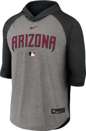 Nike Arizona Diamondbacks Authentic Collection Flux Nike Mens Dri-FIT MLB 3/4-Sleeve Hooded T-Shirt in Black | 04HI096NDQS-LQZ