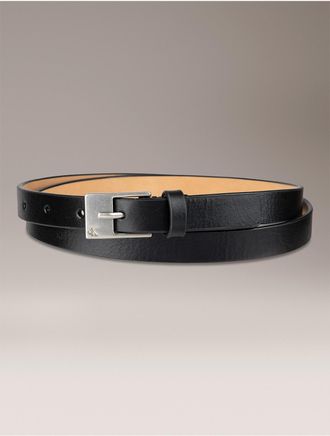 Calvin Klein Womens Slim Harness Buckle Belt - Black - XS