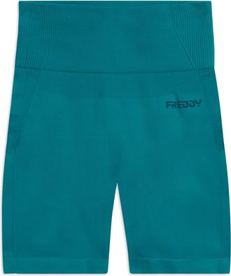 Freddy Leggings Corti Seamless con Vita Alta e Inserti in Costina