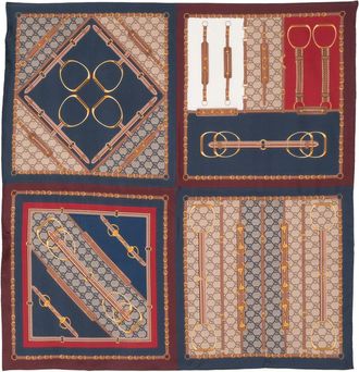 Gucci Gucci heritage-print silk scarf - unisex - Silk - One Size - Red