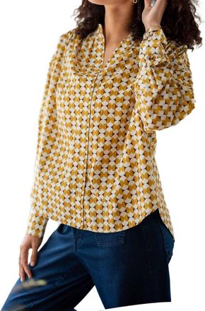 Mersea Aphrodite Button Up Shirt In Golden Geo