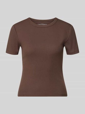 Only Regular Fit T-Shirt aus Baumwoll-Mix Modell VAL in Schoko, Gr&ouml;&szlig;e XL